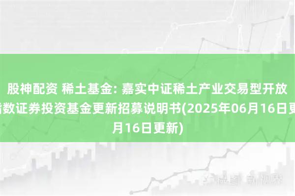 股神配资 稀土基金: 嘉实中证稀土产业交易型开放式指数证券投资基金更新招募说明书(2025年06月16日更新)